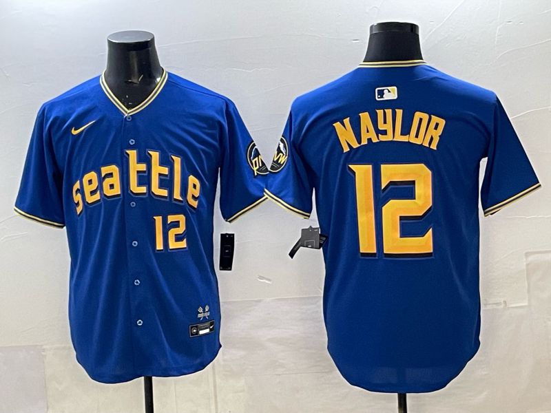 Men Seattle Mariners #12 Naylor blue Game Nike MLB 2025 Jersey 001